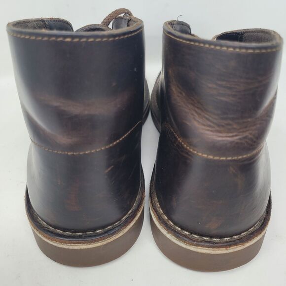 Clarks Boots Mens 9M Bushacre Lace Up Chukka Brown Distressed Leather Casual 99%